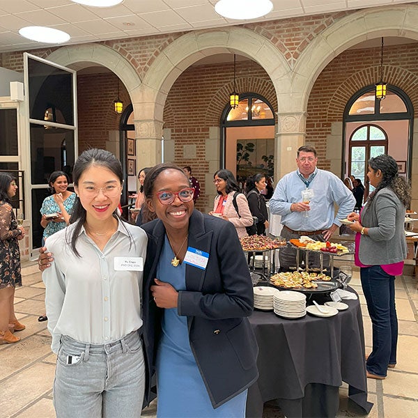 Students at Schlumberger networking